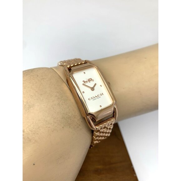 Coach Women\'s Watch 14504043 Quartz Silver Rose Gold Stainless Steel Tank 20mm main image 10